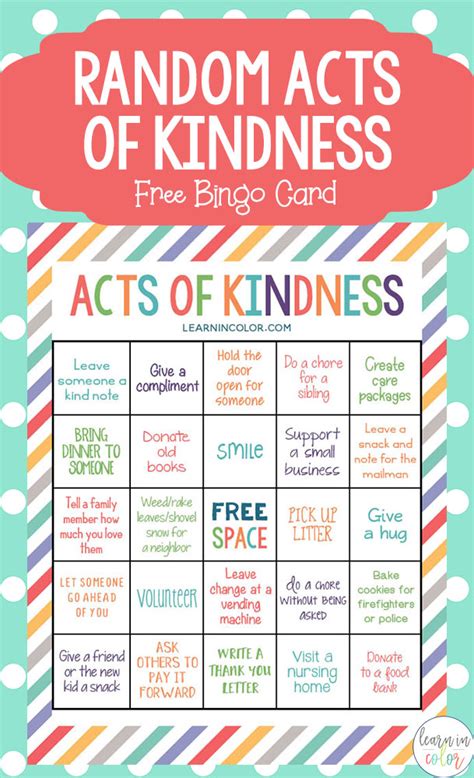 acts of kindness list for kids